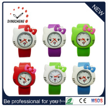 Promotional Silicone Rubber Lady Kids Slap Japan Movt Stainless Steel Back Watch (DC-531)